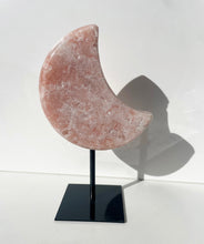 Load image into Gallery viewer, Pink Amethyst Moon on Stand