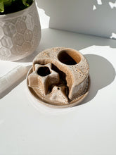 Load image into Gallery viewer, Ceramic Moon Smudge Bowl – Star &amp; Moon Design (brown)

