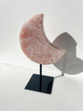 Load image into Gallery viewer, Pink Amethyst Moon on Stand
