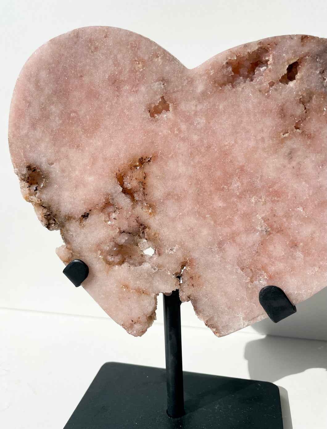 Pink Amethyst Heart Slab on Stand