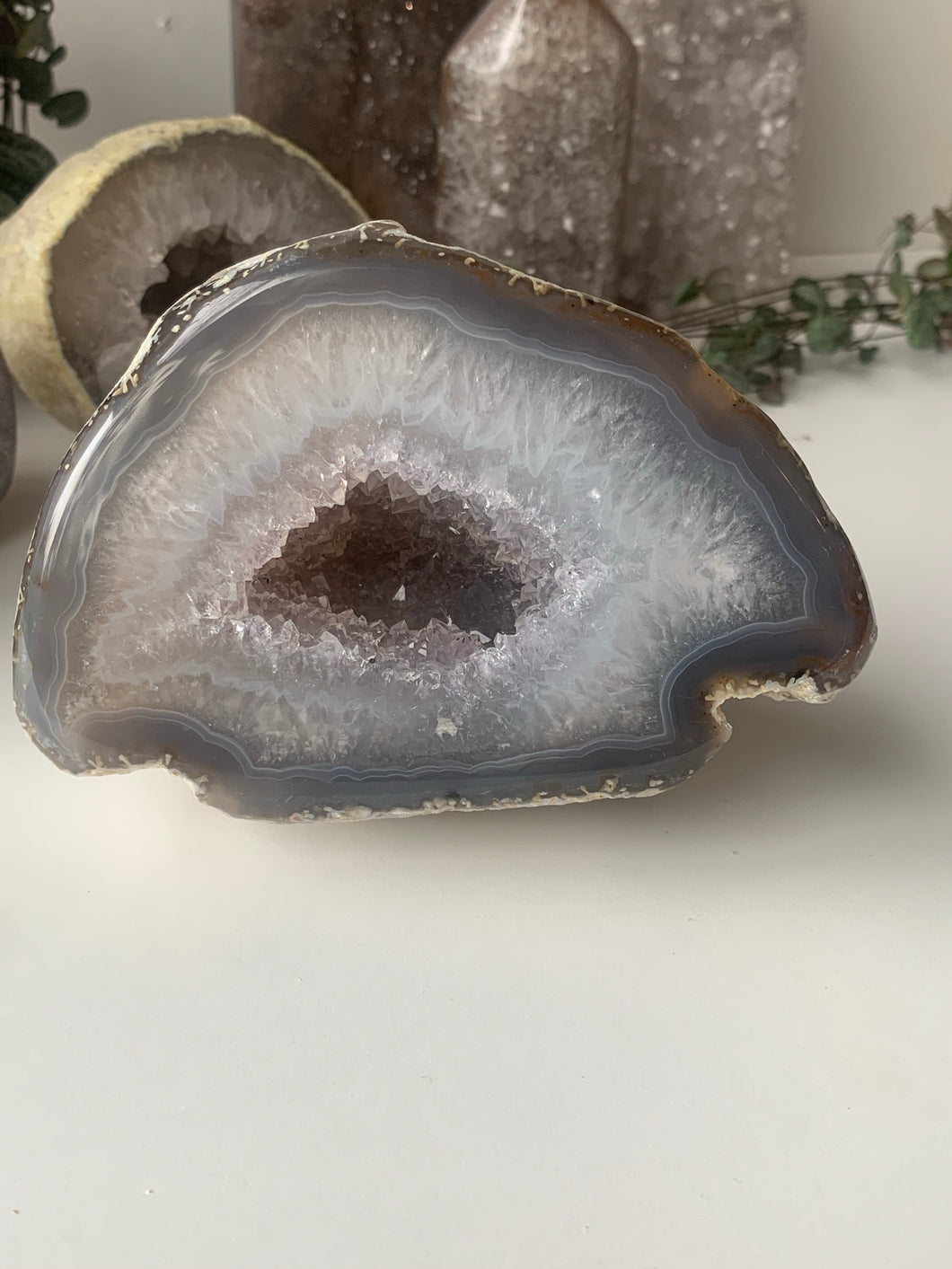 Natural Agate Crystal Geode